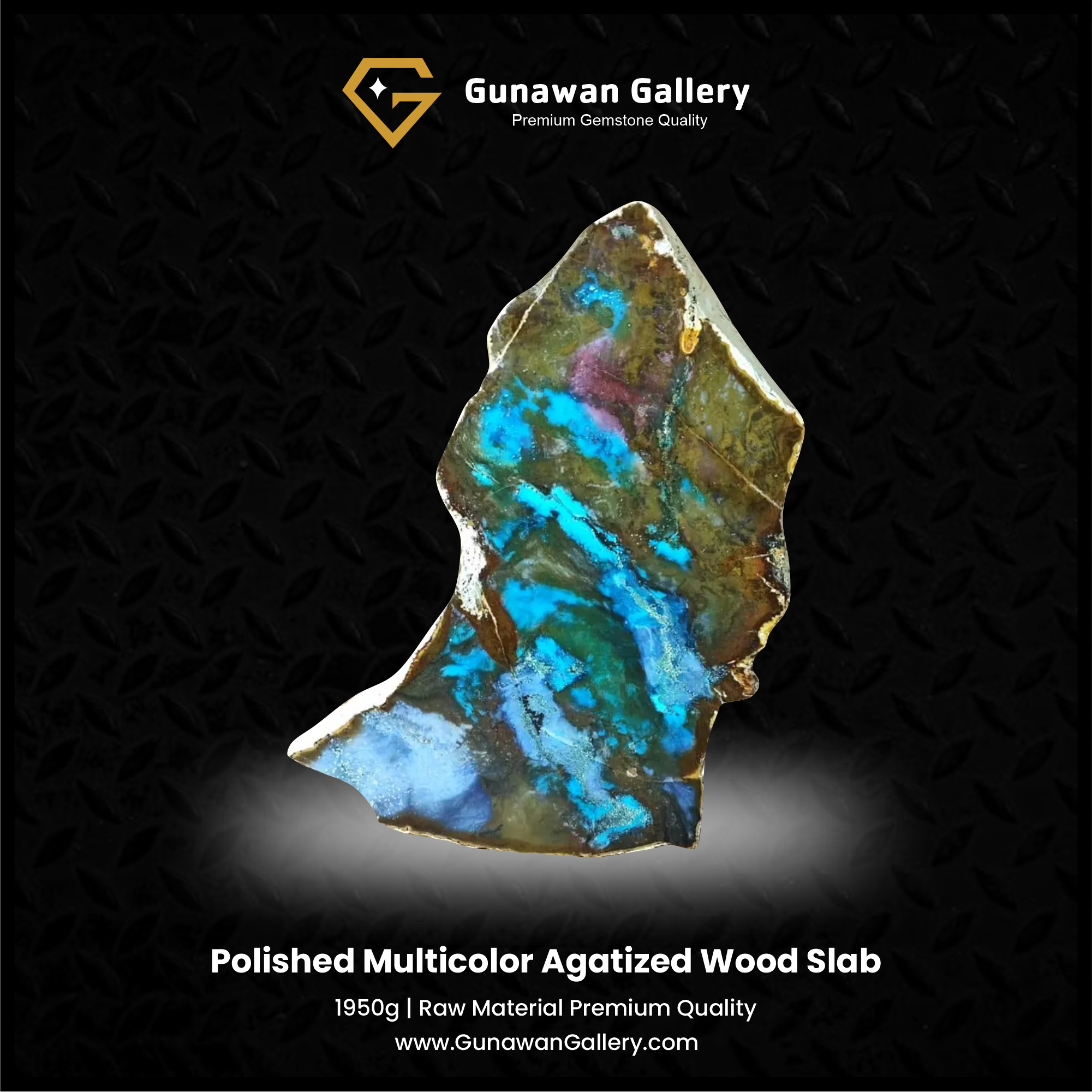 Multicolor Agatized Wood Slab