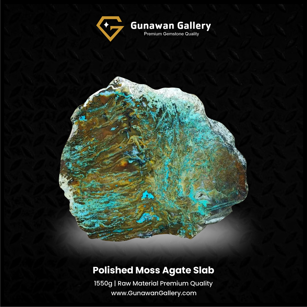 Polished Moss Agate Slab