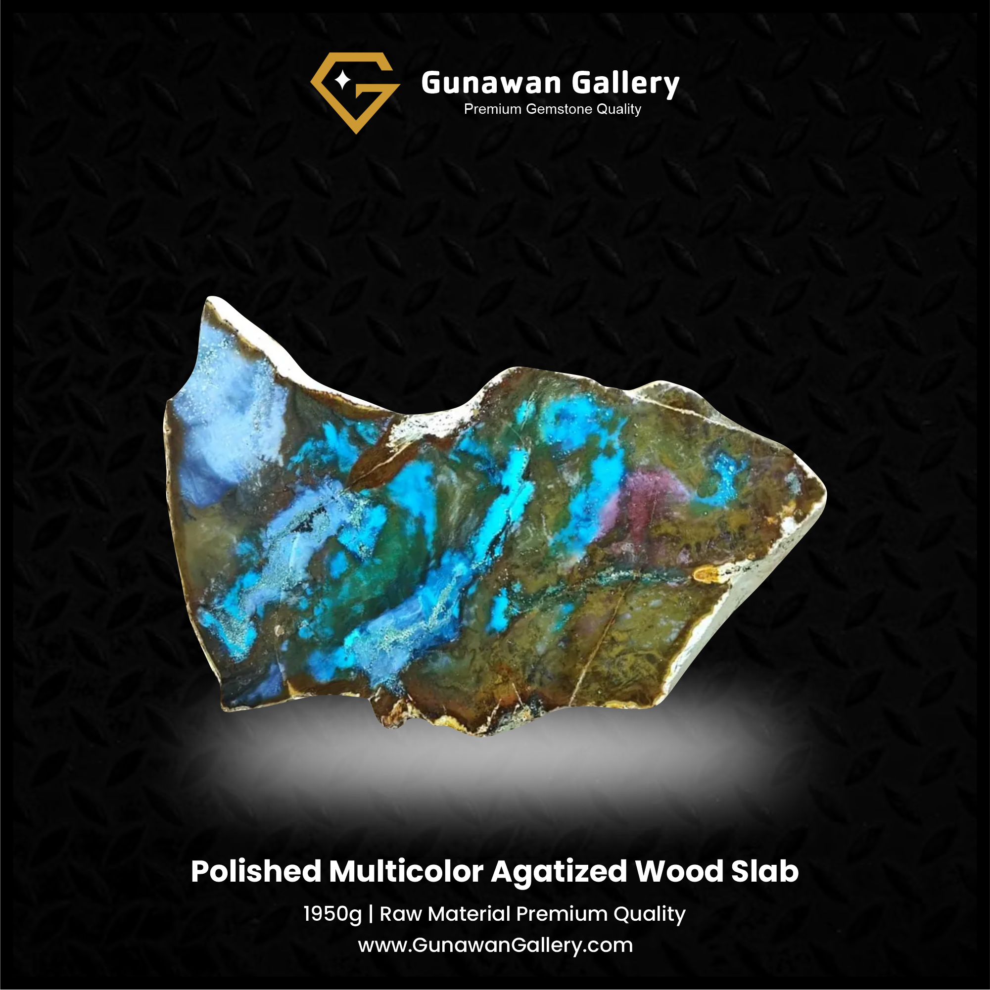 Multicolor Agatized Wood Slab