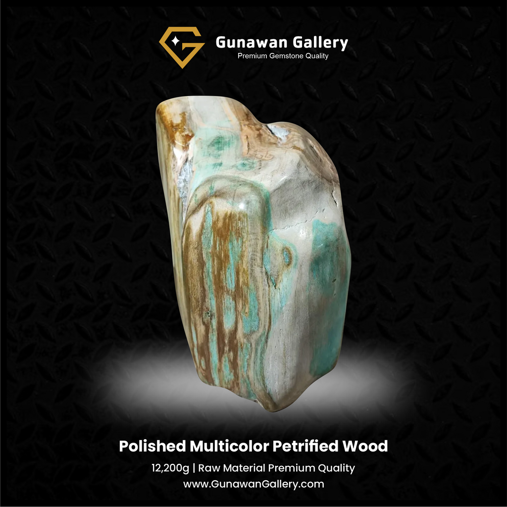 Mint & Brown Petrified Wood Sculpture