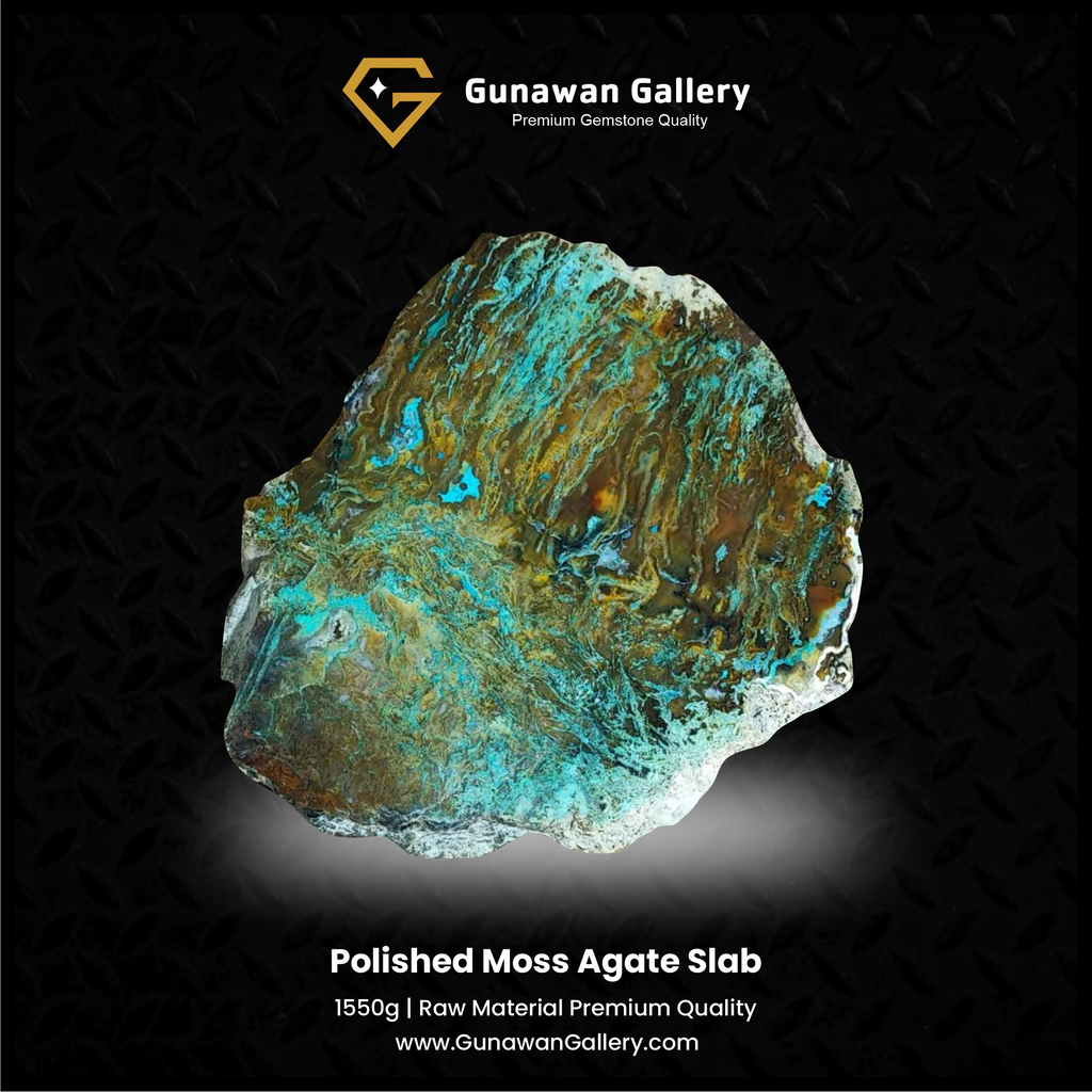 Polished Moss Agate Slab