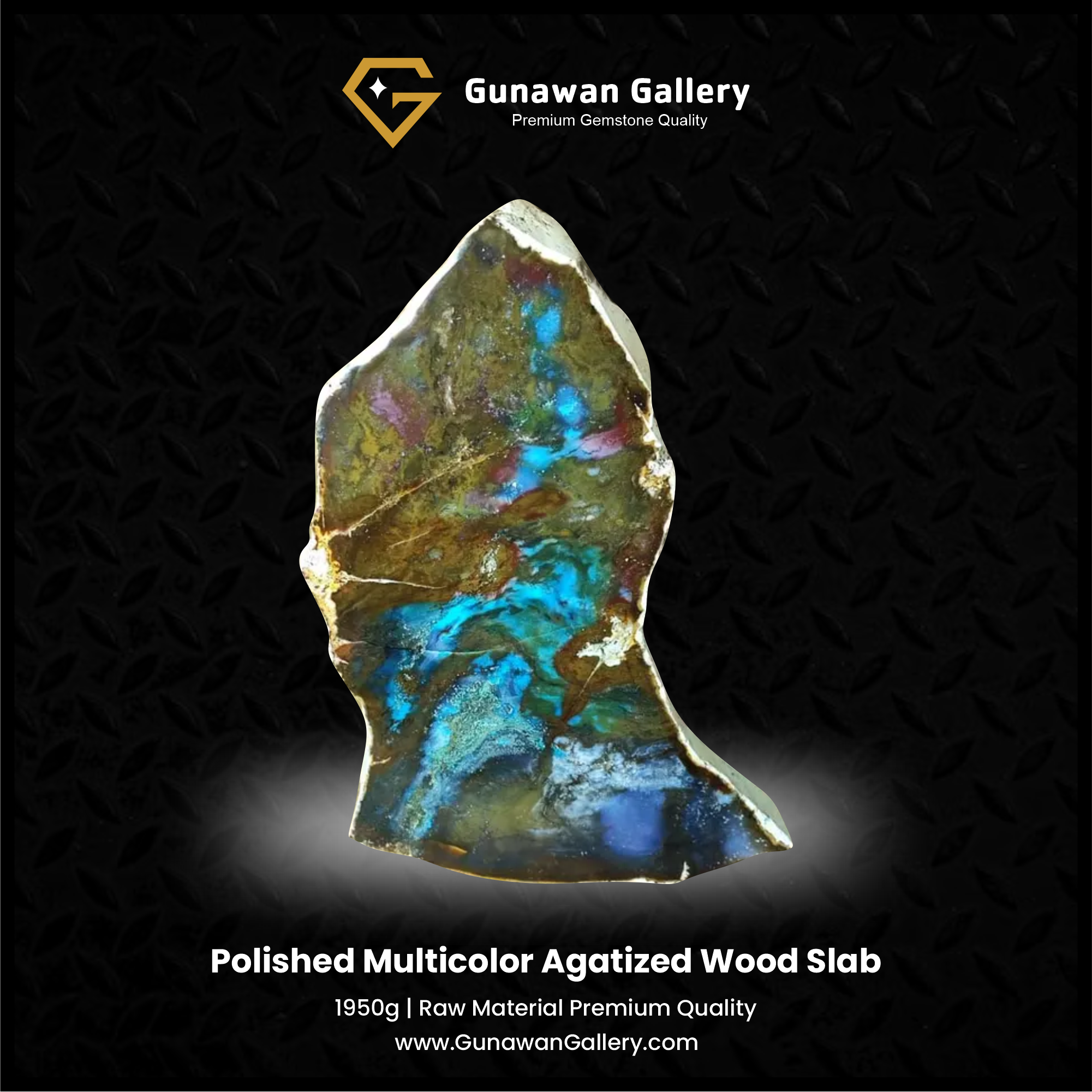 Multicolor Agatized Wood Slab