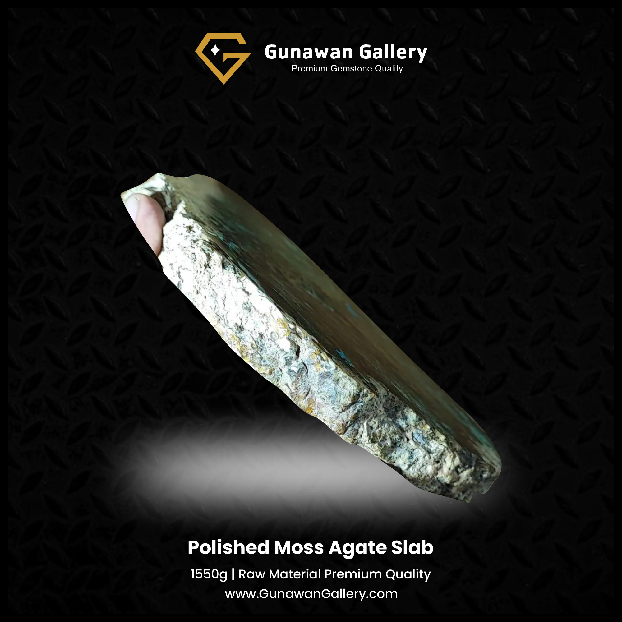 Polished Moss Agate Slab